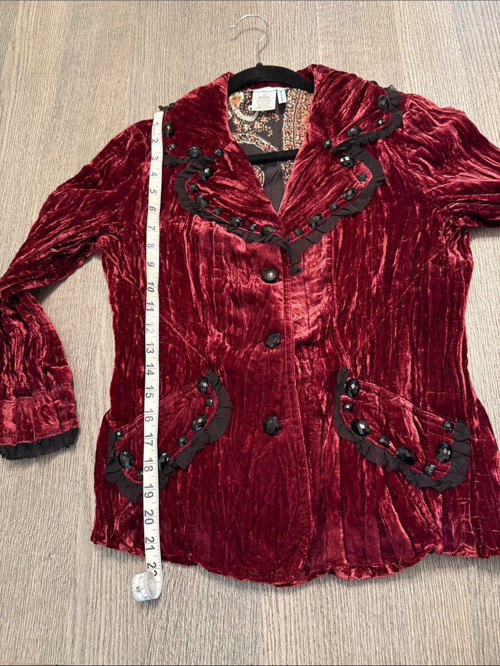 Alberto Makali Red Ruffled Trim Blazer - Picture 7 of 10